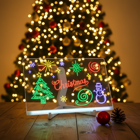 LED Luminous Blackboard Drawing Toys with Christmas tree background